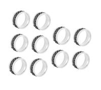 Ipetboom 10piezas Anillo De Moda Para Hombre De Acero Inoxidable Cadena y Anillo Giratorio Para Abrir Botellas Elegante De Acero Inoxidable Para Diario