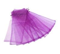 Ipetboom 10piezas Fundas Para Botellas De Vino Moradas Organza Transparente Cordón De Satén