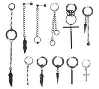 Ipetboom 11 Piezas Pendientes De Clip Personalizados Para Hombre y Mujer Pendientes Colgantes De Acero Inoxidable Obsequio De Joyería