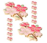 Ipetboom 12 Broches de Solapa de Flor de Cerezo Rosa en Aleación de Zinc con Esmalte Juego de 12 Piezas Accesorios Decorativos para Mochilas Ropa y Bolsos Broches Kawaii para Mujer en