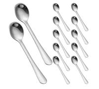 Ipetboom 12 Cucharillas de Acero Inoxidable para Especias Cucharas Pequeñas de 75 CM Plateadas para Tarros de Condimentos Azúcar y Pimienta Juego de 12 Mini Cucharas Metálicas para