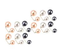 Ipetboom 12 Piezas Afueras Falso Broches De Suéter Seguridad Alfiler Clips De Suéter Perlado Broche Decorativo Para Vestido Sujetadores De Clip De Cárdigan Perlas De Imitación
