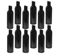 Ipetboom 12 Piezas Botellas de Viaje Negras 250 Ml para Champú y Gel de Ducha, Set de 12 Unidades con Tapa a Presión, Envases Rellenables para Cosméticos, Contenedores Líquidos Portátiles