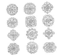 Ipetboom 12 Piezas Broche De De Imitación Alfiler De Ramo Para Broche De Mujer Broches Broche De Flor De Cristal Broche De Ramo Broche De Aleación Silver Pedrería