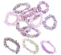 Ipetboom 12 Piezas Lazos para el cabello de Intestino grueso de flores rotas lindas bandas elásticas para el cabello gomas grandes para el cabello titulares de de caballo dulce Púrpura
