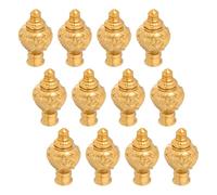 Ipetboom 12 Piezas Tapones para Barra de Cortina Vintage de Plástico Dorado, 12 Piezas para Varillas de 26-28 MM de Diámetro, Remates Decorativos Ajustables para Ventanas en Hogar y Oficina