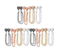 Ipetboom 12 Pinzas Magnéticas para Ropa con Cadena Sujetadores Magnéticos para Camisetas y Cárdigans Clips Ajustables para Dobladillos Accesorios para Suéteres y Chales en Negro Plata