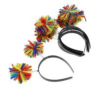 Ipetboom 12piezas Headbands De Pom Pom Para Fiestas Accesorios Festivos De Cabello Tocados Divertidos Brillantes