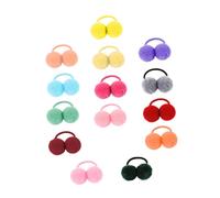 Ipetboom 14 piezas Accesorios para Pelo de Bandas Elásticas con Bolas de Peluche Coloridas Sujetadores Suaves y Duraderos para Tipo de Cabello