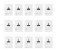 Ipetboom 15 piezas Portatarjetas Vertical Transparente Unidades Funda Protectora Reutilizable para Carnés Funda para Tarjetas de Identificación para Oficina y Escuela