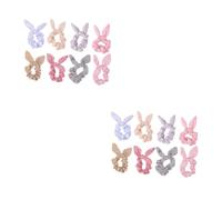 Ipetboom 16piezas Gomillas De Pelo Diseño De Conejito De Bandas Elásticas Lazo Accesorios Para Niñas y Mujeres Aleatorios Para Decorar y Sujetar El Cabello