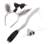 Ipetboom 1juego Kit De Disfraz De Burro Diadema Nariz Pajarita y Para Halloween y Fiestas De Cosplay