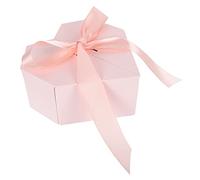 Ipetboom 1Pc Gold Big Boxes Para Insignia Caja Portátil Bouquet Cajas De Corazón Cajas De Corazón Candy Bag Anillo Caja De Ropa Para Estuche Poliéster Rosa