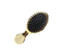 Ipetboom 1pieza Cepillo Masajeador De Cabelludo Mini Cepillo Antiestático De Cerda De Jabalí Peina De Masaje Para Cabello Para Cuidado y Estilo Del Cabello Color Dorado