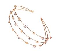 Ipetboom 1pieza Diadema Elegante Estrellas De Brillo y Decoración De Rhinestone Para Fiestas y Eventos Dorado