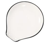 Ipetboom 1Pieza Reposacucharas de Cerámica Reutilizable con Diseño Rústico Soporte para Cucharas de Cocina Plato para Salsa para Utensilios de Cocina con Negros