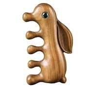 Ipetboom 1piezas Peine De Madera Natural Para Masaje Peine De Cabello Diseño De Conejo Para Cabello Rizado y Lacio Estimula La Circulación y Reduce La Caída