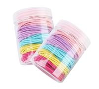 Ipetboom 2 Cajas cuerdas de cola de caballo para niñas bandas para el cabello sin costuras sostenedor pelo coleteros niña en caja anillo de pelo maquillaje pulsera Perder Poseedor