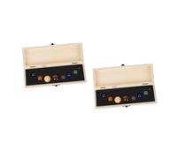 Ipetboom 2 Cajas Espécimen de mineral the office super humor coleccion minerales home decoración bricolaje muestra de minerales adorno de piedra caja de madera Colorful