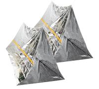 Ipetboom 2 Carpas Desechables de Emergencia para Camping al Aire Libre, Ligeras y Resistentes al Agua, Color Plata, Material Pet, Ideales para Ciclismo y Supervivencia