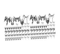 Ipetboom 2 Juegos Adornos De Metal De Calavera De Arte De Uñas De Estilo Oscuro Retro 50 Piezas Polaco Gel Equipo Pegatinas Decoraciones De Uñas Clavo Tijeras Aleación 50 Uds * 2