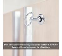 Ipetboom 2 juegos Cerradura Triángulo Resistente para Armario Eléctrico Segura y Fácil de Instalar para Cuadro Eléctrico y Armario Exterior Zinc Plateado