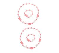 Ipetboom 2 Juegos juego de pulseras para chicas kit de pulsera y collar de cuentas joyería de las niñas Pulsera de cuentas collares para niñas Madera