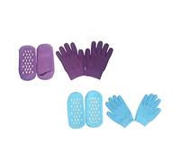 Ipetboom 2 Juegos Set Para El Cuidado De Manos y Pies Clip De Cuentas Para El Cabello Calentadores Guantes De Spa Hidratantes Máscaras Guantes Hidratantes Manos Secas Calcetines De Spa