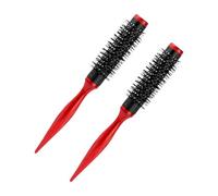 Ipetboom 2 Mini Cepillos Redondos de Nailon para Peinar y Desenredar Tamaño Pequeño Color Rojo Cepillos Cilíndricos para Volumen y Moldeado Herramienta de Peinado Portátil para Cuidado