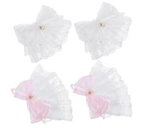 Ipetboom 2 Pares Mangas Lazo de Encaje en Color Claro Puños Cortos sin Dedos para Mujeres Accesorios de Moda para Fiestas y Cosplay Mangas de Encaje para Brazos