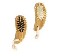 Ipetboom 2 Peines de Madera Mini Cepillo de Masaje Portátil 2 Pcs Cerdas Diseño Ergonómico para Cuidado del Cabello y Masaje del Cuero Cabelludo Compacto y Ligero