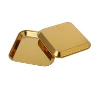 Ipetboom 2 piezas Bandejas de Acero Inoxidable para Hornear Pequeñas y Cuadradas Resistentes y Versátiles para Aperitivos Galletas Steak Postres y Ensaladas Bandejas Metálicas Duraderas