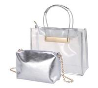 Ipetboom 2 Piezas Bolso de Hombro Transparente para Mujer Set de Diseño Elegante y Chic para y Bolso Cruzado Color Blanco