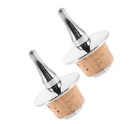 Ipetboom 2 Piezas Boquillas de Vertido y Tapones de Corcho Natural para Botellas de Vino y Licor Dispensadores Estables y Fáciles de Usar Paquete de Unidades para Preservación y Servicio