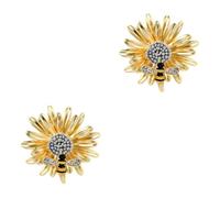 Ipetboom 2 Piezas Broche de abeja margarita broche de abejas sostenedor del anillo de servilleta broches y alfileres para mujer delicado ramillete exquisito broche aleación Golden