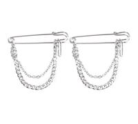 Ipetboom 2 piezas Broche de Cadena de Inoxidable para Mujer Conjunto de Diseño Sencillo y Elegante Accesorio Versátil para Trajes y Vestidos de Fiesta