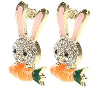 Ipetboom 2 Piezas Broche de Lapel con Diseño de Conejo Adorno para Ropa de Aleación Resistente Pin Animal Decorativo para Sombreros y Trajes Accesorio Femenino para Ocasiones Formales y