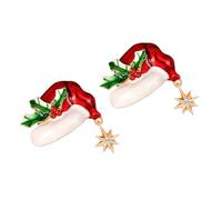 Ipetboom 2 Piezas Broche Navideño De Aleación Broche De Gorro De Papá Noel Gemas Broches Decorativos Para Ropa Pecho