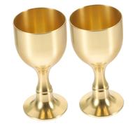 Ipetboom 2 piezas Cáliz de Latón Vintage para Ceremonias de Copas de Duraderas para Ofrendas y Rituales Budistas Capacidad Adecuada para Agua y Vino Fácil Limpieza Decoración Hogar