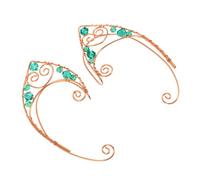 Ipetboom 2 Piezas Clip de Oreja Retro Aretes de Elfo de Metal Clip para Hueso de Oreja Aretes Vintage de Elfos para Mujer para Disfraz de Hadas