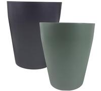 Ipetboom 2 piezas Cubo de Basura Ovalado sin Tapa para Cocina de Azul y Verde Contenedor Práctico para Hogar Oficina y Baño