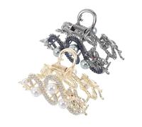 Ipetboom 2 Piezas de Pelo Dragón Metalicas para Mujer Azul y Dorado Clip Antideslizante para Estilo Chino Fuerte Sujeción para Peinados Semirecogidos y Recogidos Elegantes