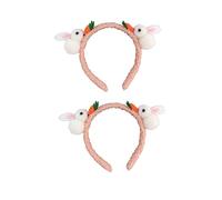 Ipetboom 2 Piezas Diadema Doble Rábano Conejo Decoraciones De Abejas Diadema Divertida Para Conejito Lazos Para El Pelo Para Traje De Conejita Relleno Juguetes Tela (felpa)
