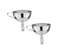 Ipetboom 2 piezas Embudo de Acero Inoxidable de Colador Práctico para Filtrar Aceite y Licor Cocina Diseño con Asa Anilla para Uso Seguro y Almacenamiento Fácil