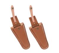 Ipetboom 2 Piezas Funda de Piel de Vaca Marrón para Tijeras de Podar, Diseño Compacto Que Protege Manos y Herramientas, Adecuado para Jardinería y Procesamiento Mecánico