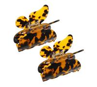 Ipetboom 2 Piezas Horquilla para agarrar el pelo cabello pinza de pelo de garras de pelo women pinza de pelo de garra pinza de pelo de acetato clip de garra Hoja de acetato Leopard