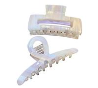 Ipetboom 2 Piezas Horquilla Pinzas Para El Cabello Extra Grandes Clips De Garra Gigantes Lindos Accesorios Para El Cabello Clips De Garra Rectángulo Colorful Resina Plástica