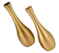 Ipetboom 2 Piezas Jarrón Miniatura de Cobre Decoración Vintage Elegante para Escritorio Adorno de Metal para Centros Decorativos