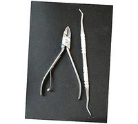 Ipetboom 2 Piezas Kit De Herramientas Para Uñas Encarnadas Alicate De Uñas Cortador De Cutículas Herramientas De Pedicura Enfermería Cortauñas Raspar Tijeras Alicates Manicura