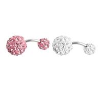 Ipetboom 2 Piezas kit de perforación del cuerpo perno prisionero del ombligo de las mujeres